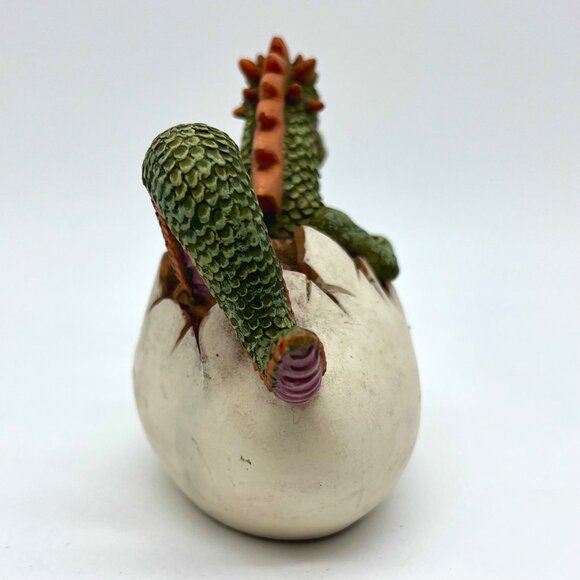 Spooniques Baby Dragon Hatching From Egg Figurine Green Orange Collectible - Picture 6 of 8